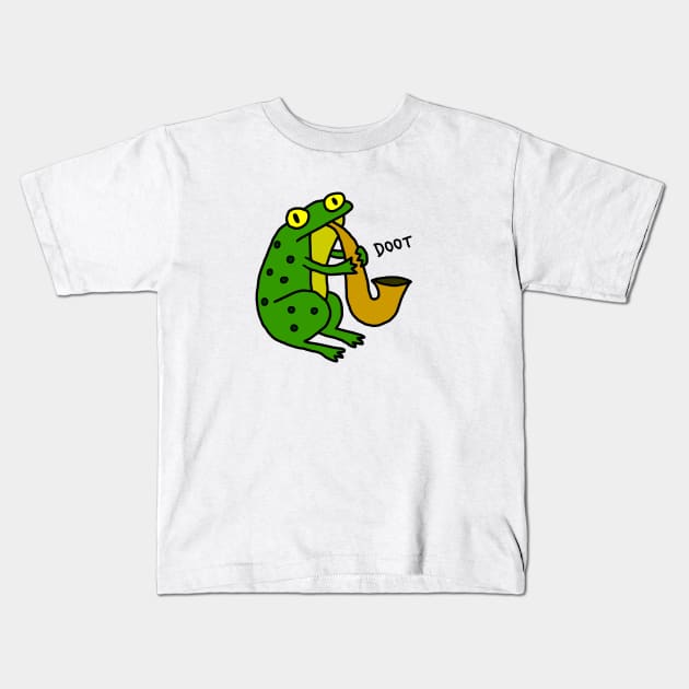 Jazz Frog (color) Kids T-Shirt by NaylorsCartoons